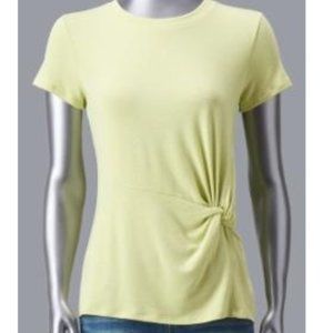 NWT Simply Vera Vera Wang lime twist front tee
